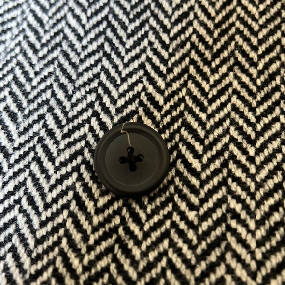 EUC J. Crew Factory 💯% Wool Black and White Herringbone Pea Coat - Picture 4 of 11